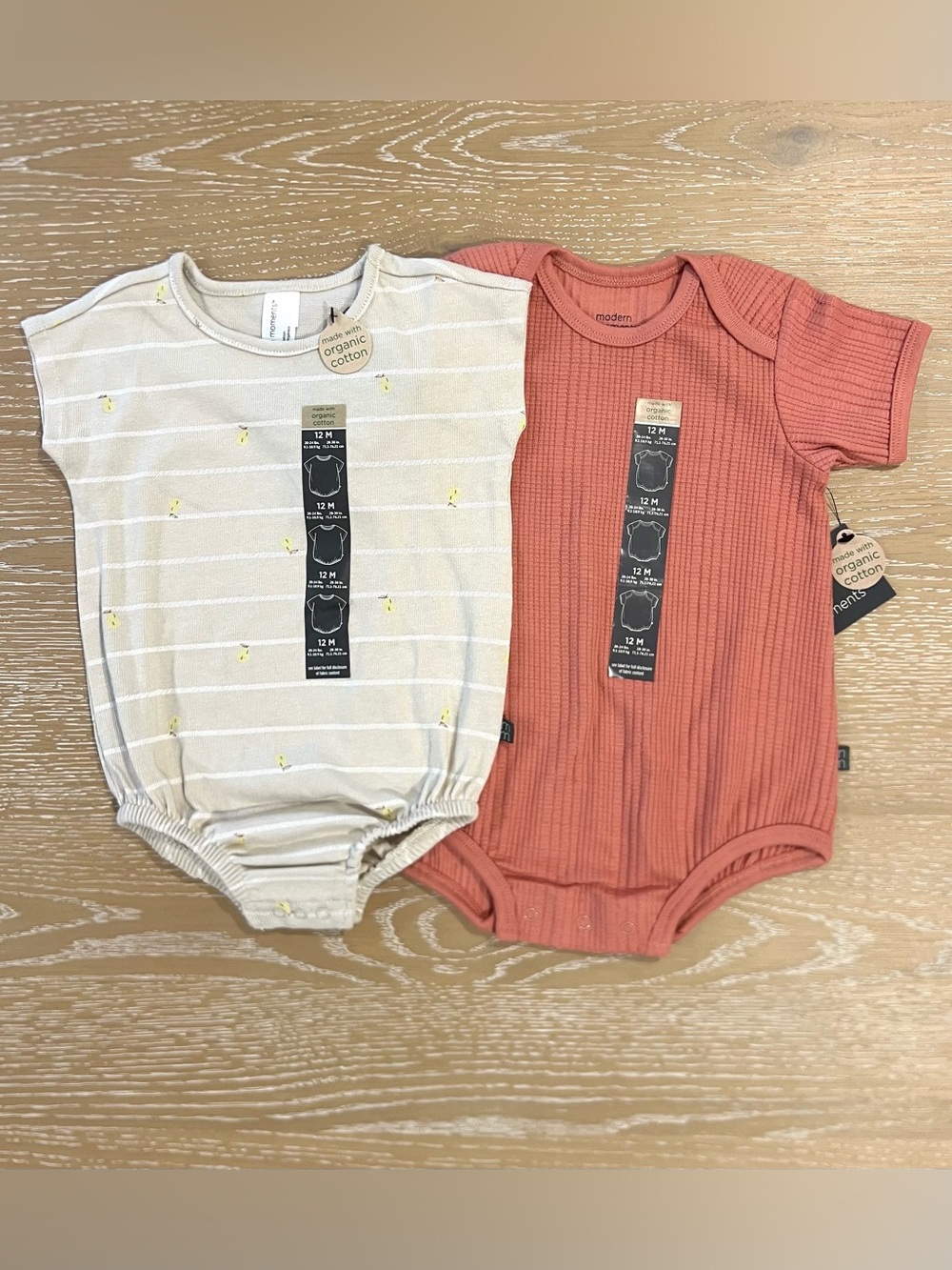 Modern Moments Organic Cotton Baby Boy 2 Piece Bubble Romper Bundle Set 12M NWT